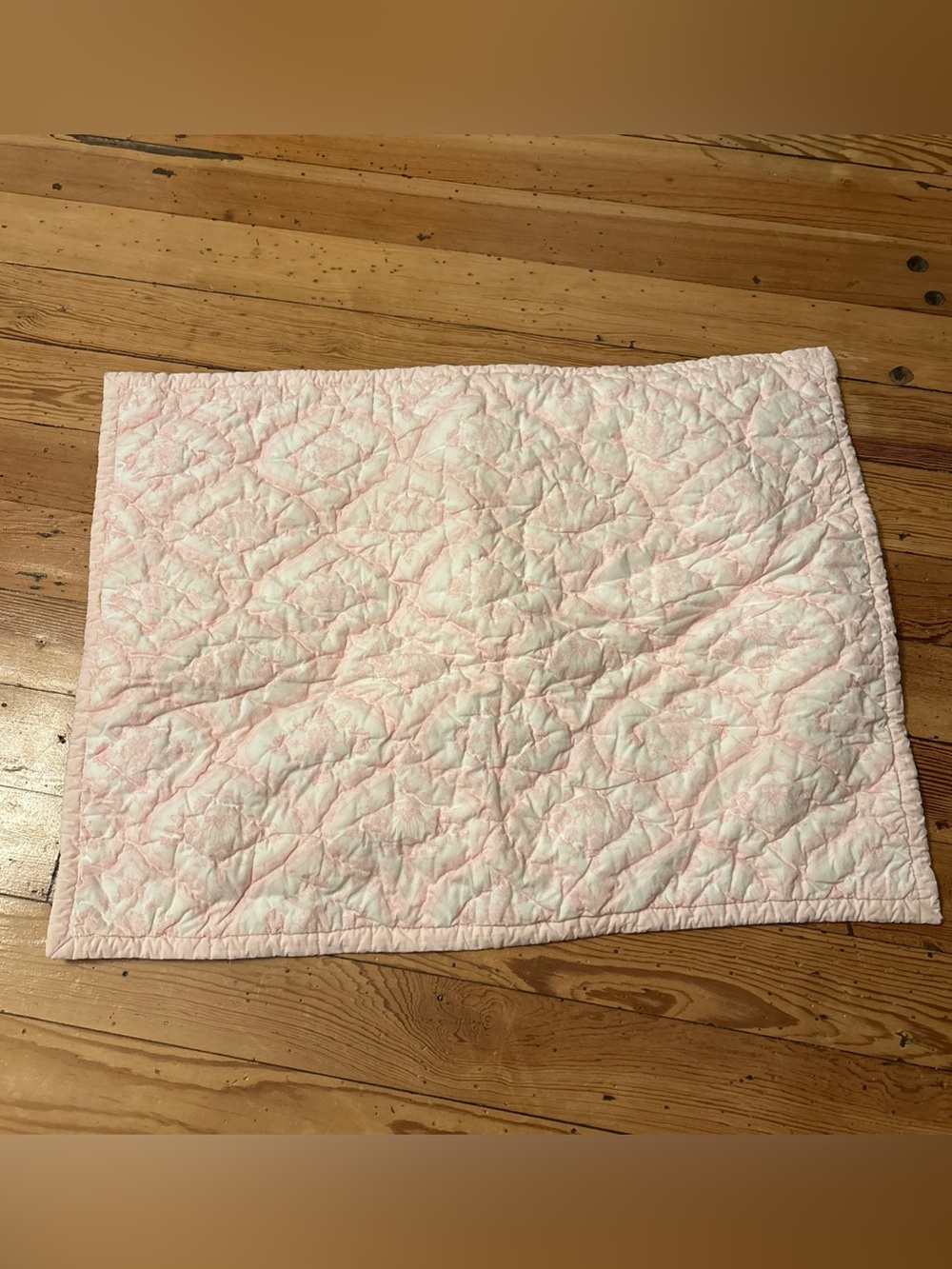 Pottery Barn Kids Pillow Sham Pink Floral Quilted